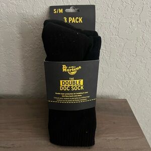 Dr. Martens Black Double Doc Sock 2-Pack